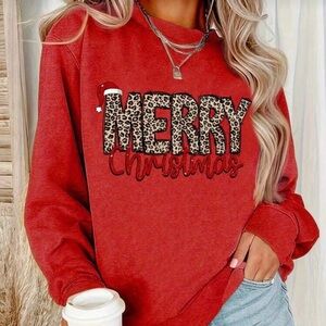 Festive Red Merry Christmas Sweatshirt